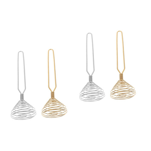 IMIKEYA 4 Pcs Whisk Tools Blender Multi-function Egg Beater Kitchen Egg Mixer Salad Stirrer Cooking Supplies Beaters Egg Supply Spring Coil Manual Stainless Steel To Rotate re-usable