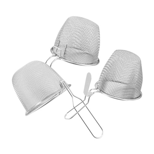 GOOHOCHY 3pcs Hot Pot Colander Mesh Strainer Pasta Noodles Filtering Ladle Reusable Flour Colander Noodle Filter Colander Strainer Spoon 201 Stainless Steel Household Noodle Spoon