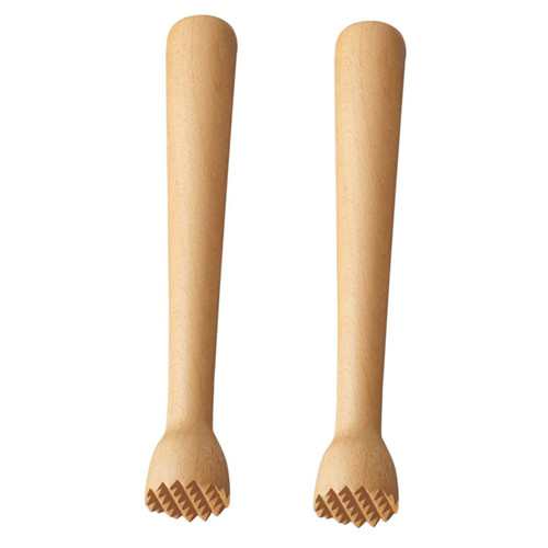 2pcs Beech Juicer Bar Muddler Mojito Masher Muddler Pestle Meat Hammer Mojito Muddler Peppermint Stirrers Fruit Masher Muddler Mallet Drink Muddler Ice Crusher Cocktail re-usable