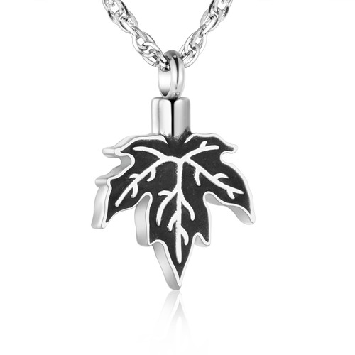 abooxiu Urn Necklaces for Ashes Cremation Jewelry Ashes Necklace Cremation Necklace for Ashes Maple Leaf Necklace for Ashes Keepsake for Women Men