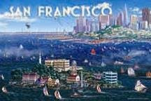 City Coffee Mugs San Francisco Placemat Set of 4 A Chen Skyline Alcatraz