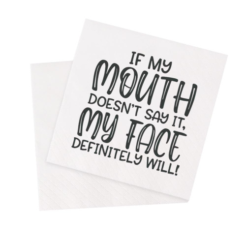 VOWFOO Funny Cocktail Napkins 100Pcs If My Mouth Doesn't Say It My Face Definitely Will Paper Party Napkins for Comedy Girls Night Bachelorette Birthday Milestone Events 4.5 x 4.5 2-ply (If My Mouth) VOWFOO Funny Cocktail Napkins 100Pcs If My Mouth Doesn't Say It My Face Definitely Will Paper Party Napkins for Comedy Girls Night Bachelorette Birthday Milestone Events 4.5 x 4.5 2-ply (If My Mouth)