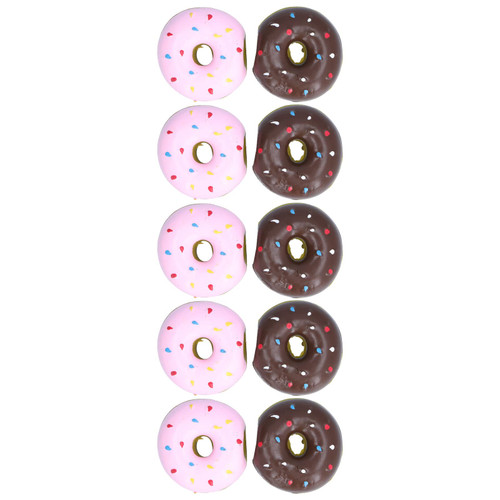 JOROBURO 10pcs Dog Squeaky Toy, Soft Latex Donut Shape Dog Chew Toy, Dog Teeth Cleaning Protection Chewing Biting Interactive Training Toy for Dogs Fetching Playing Chewing Play