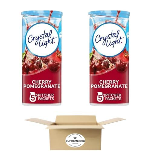 Crystal Light On The Go Immunity, Cherry Pomegranate, 5 Packets - Pack of 2 (10 packets in total)