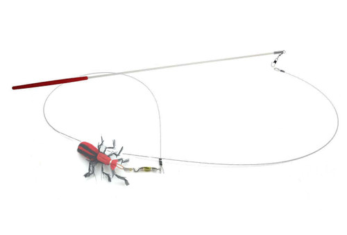 Kat Fly Cat Toy Teaser Wand - Red Beetle Cat Wand Teaser