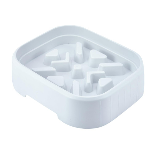 Slow Feeder Dog Dowls - Dog Puzzle Feeder - Dog Bowls - Slow Feeder Cat Bowl - Dog Bowl Slow Feeder - Slow Feeder Bowl for Puppy or Cat - Medium Dog Dishes - Raised Dog Bowl (White)