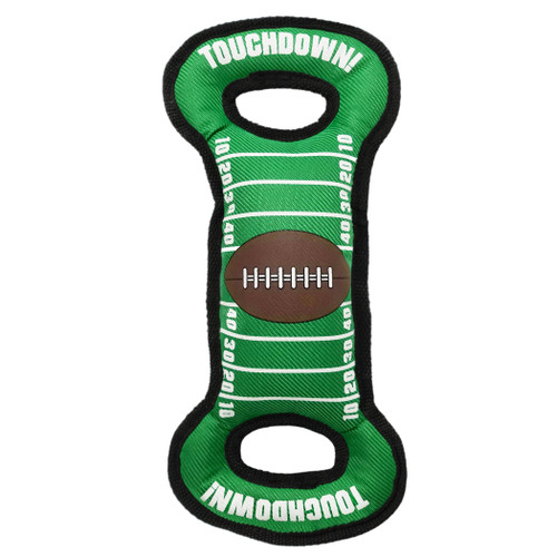 Pets First Football Field Dog Toy with Squeaker. for Tug, Toss, and Fetch. - Tough & Durable PET Toy, Nylon Field Toy, Blue/Gold Pets First Football Field Dog Toy with Squeaker. for Tug, Toss, and Fetch. - Tough & Durable PET Toy, Nylon Field Toy, Blue/Gold