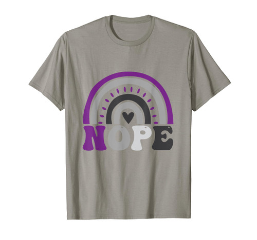 Nope Asexual Pride Rainbow Retro Ace LGBTQ Asexuality Queer T-Shirt