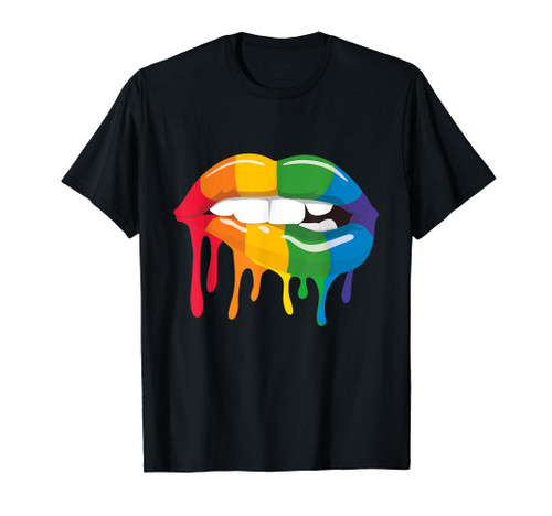 Rainbow Kiss Mouth Lips Lesbian Gay Pride LGBT T-Shirt Rainbow Kiss Mouth Lips Lesbian Gay Pride LGBT T-Shirt
