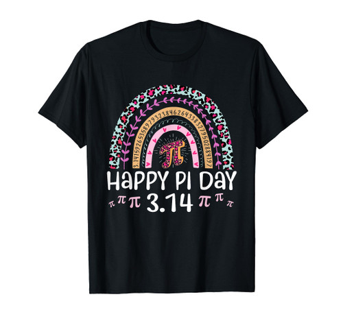 Happy Pi Day Mathematic Math Teacher Leopard Rainbow T-Shirt Happy Pi Day Mathematic Math Teacher Leopard Rainbow T-Shirt