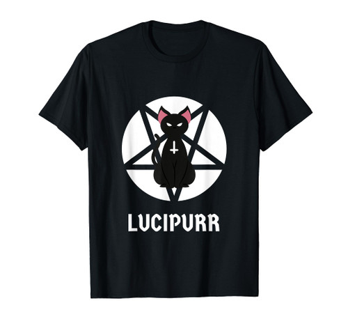 Hail Lucipurr Occult Satanic Cat Antichrist Goth Lucifer 666 T-Shirt