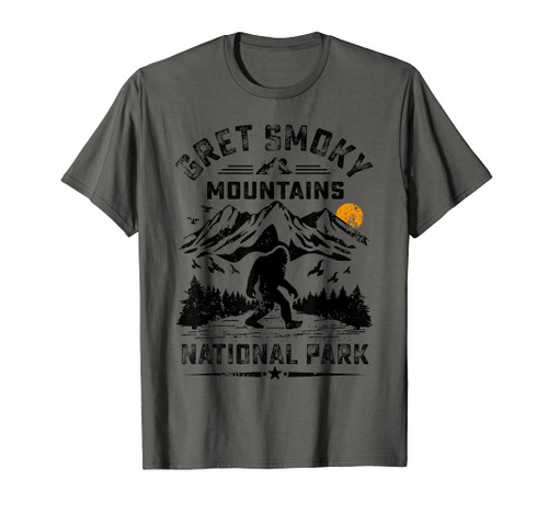 Great Smoky Mountains National Park Sunset Bigfoot Sasquatch T-Shirt