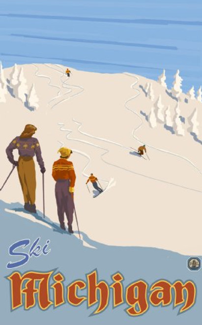 Northwest Art Mall Ski Michigan Wall Art by Paul A. Lanquist, 11-Inch by 17-Inch Northwest Art Mall Ski Michigan Wall Art by Paul A. Lanquist, 11-Inch by 17-Inch