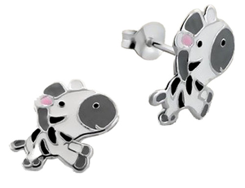 Zebra Earrings Studs Stering Silver 925 (E13639)
