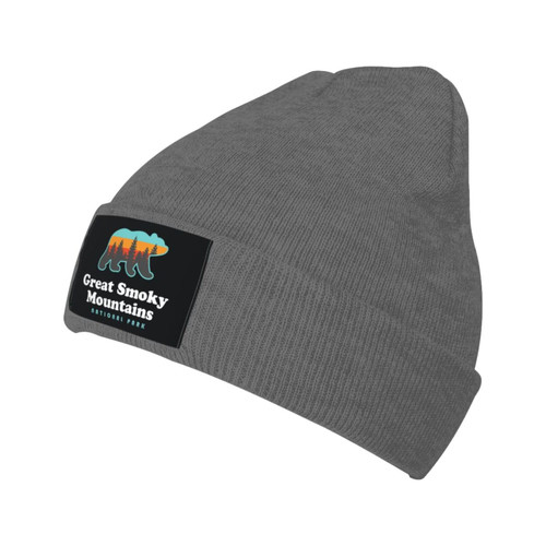 Great Smoky Mountains National Park Beanie Hat Men Winter Hat Women Knit Stocking Hat Slouchy Skull Cap Hedging Hat Deep Heather