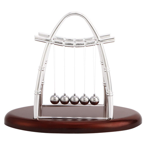 Walfront Newtons Cradle Balance Balls Toy Physics Science Pendulum Demonstrates The Laws of Conservation of Momentum and Energy for Home Ornament Study Office Desk Table Decor