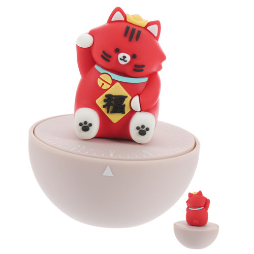 FUNOMOCYA Time Manager Fortune Cat Statue Adorable Timer Egg Timer Kitchen Alarm Timer Baking Timer Cute Timer Study Timer Mechanic Tools Cooking Countdown Tool Timing Baking Tools Student