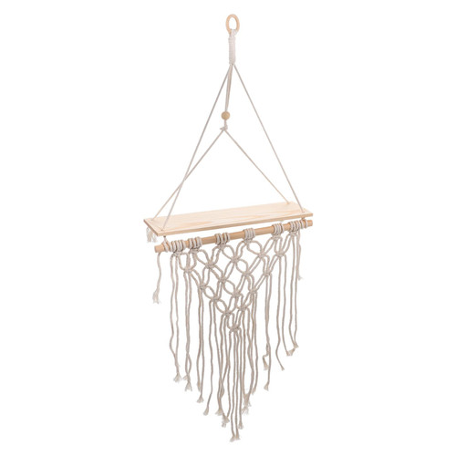 STOBAZA 1pc Tapestry Rack Macrame Decor Bohemian Tapestry Minimalist Home Decor Cotton Rope Tapestry Hand Woven Cord Shelf Macrame Wall Hanging Shelf Bohemian Style Hanging Rack Storage