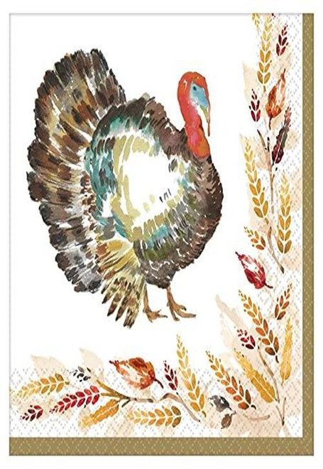 Classic Multicolor Thanksgiving Paper Luncheon Napkins (Pack of 125) - 6.5" x 6.5" - Perfect for Festive Tableware & Decoration on Turkey Day