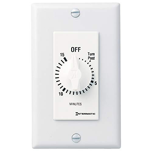 Intermatic FD15MWC 15-Minute Countdown Wall Timer for Fans and Lights, White