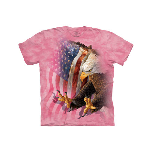 The Mountain Eagle Freedom Flag Child T-Shirt, Pink, Large