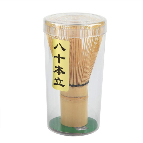 Natural Bamboo Tea Whisk Chasen Preparing Matcha Powder Brush Tool(80 Prongs)