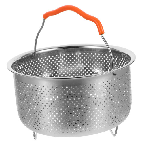 MAGICLULU Stainless Steel Rice Steamer Tamale Steamer Pot Vegetable Steamer Basket Vegetables Colander Strainer Cooking Steamer Basket Steaming Pot Steamed Stuffed Bun Drain Basket Silicone
