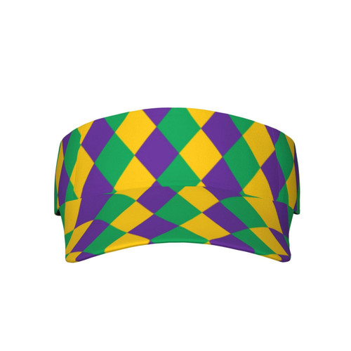 Mardi Gras Purple Yellow and Green Funny Sun Visor Hats Cap for Women Men Golf Running Sports