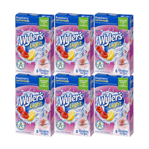 Wyler's Light Singles To Go Powder Packets, Water Drink Mix, Raspberry Lemonade, 48 Single Servings, 0.63 Oz (Pack of 6) Wyler's Light Singles To Go Powder Packets, Water Drink Mix, Raspberry Lemonade, 48 Single Servings, 0.63 Oz (Pack of 6)