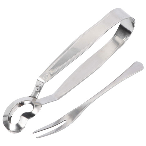 Cabilock Salad Forks 4Pcs/ 2Set Snail Tong and Fork Stainless Steel Snail Clip Tableware Set Escargot Fork Snail Tong Kitchen Tongs for Home Restaurant Cooking Mini Spatula