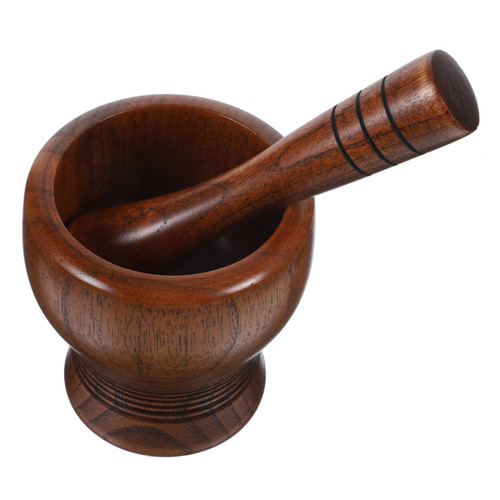 BIUDECO Wood 1 Set Garlic Masher Coffee Beans Mortar Kitchen Gadget Smooth Mortar Mortar Household Garlic Press Garlic Crusher Garlic Mortar and Pestle Simple Chopper Wood Garlic Mincer