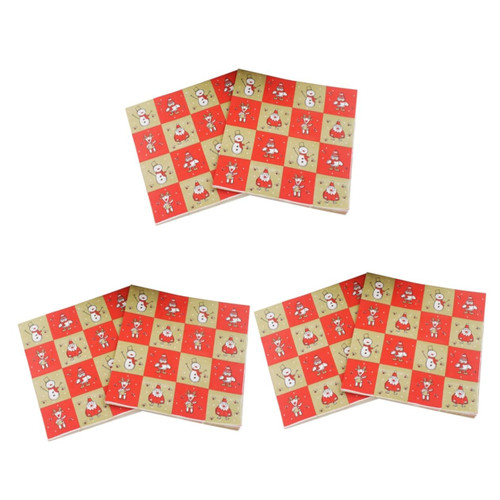 NOLITOY 60 Pcs Paper Cocktail Napkins Christmas Red Dinner Napkins Christmas Paper Napkins Red Napkins Paper Christmas Dinner Napkins Paper Christmas Napkins Printing Decorations
