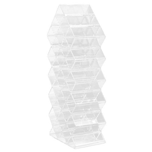 VOSAREA Lipstick Storage Box Multi-grid Cosmetics Rack Clear Display Stand Drawer Organizer Storage Shelf Home Use Desktop Storage Rack Vertical Multi Grid Acrylic Office