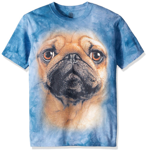 The Mountain Unisex-Adult's Pug Face, Blue, Large