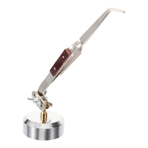 BESTonZON Universal Rebound Clamp Third Hand Round Base Welding Tweezers Precision Tweezers Curved Soldering Tweezers Jewelry Holder Nonslip Tweezers Stainless Steel Manual Non-slip Pliers