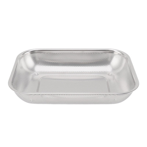 BestAlice Fruit Vegetable Rectangular Strainer Basket Stainless Steel Colander Strainer Rectangle Mesh Oil Basket Sink Basket Vegetable Fruit Colander Strainer Kitchen(22x8.5x4.5cm / 8.7x3.3x1.8in)