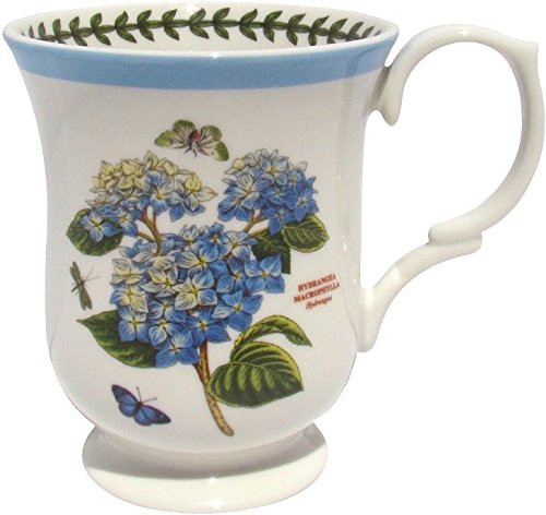 Portmeirion Botanic Garden Terrace Blue Border Hydrangea Mug Porcelain Fine China