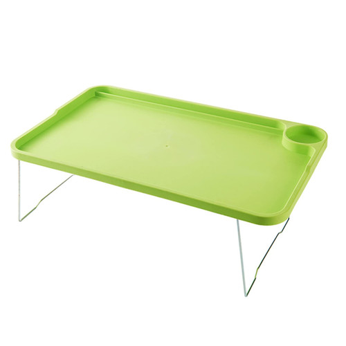 WOMENQAQ Bed with Laptop Table Lazy Small Table Student Dormitory Table Folding Table Folding Dresser Small Dining Table Dish Drying Rack Wooden Small (Green, A)
