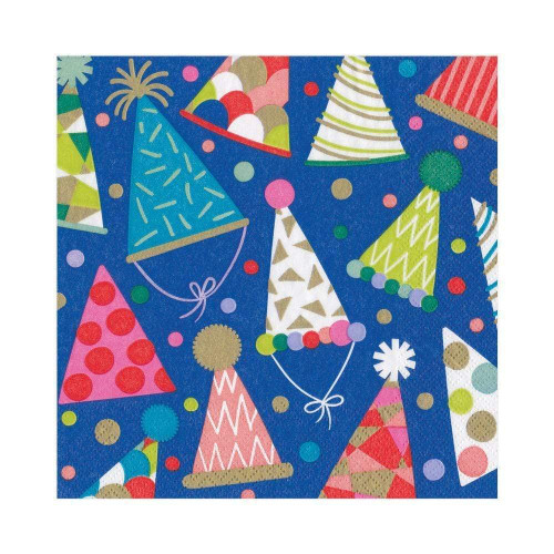 Caspari Party Hats Paper Luncheon Napkins, 20 Per Package