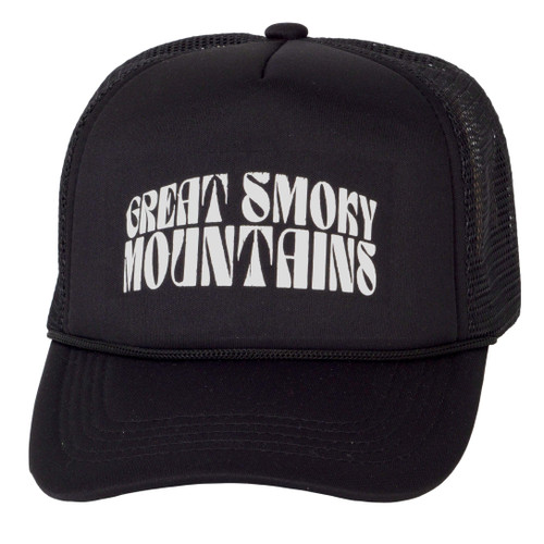 TOP HEADWEAR Men's Great Smoky Mountains Trucker Hat Gatlinburg Tennessee Snapback Cap Black