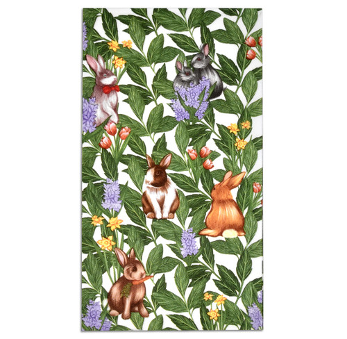 Gift Boutique 100 Count Easter Bunnies Grass Guest Napkins Decorative Hand Towels Disposable Paper Holiday Bunny in Boxwood Napkins for Spring Flowers Toilet Bathroom Powder Room Wedding Party Towel