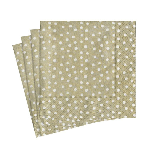 Entertaining with Caspari Dots Luncheon Napkins, Platinum, Pack of 20