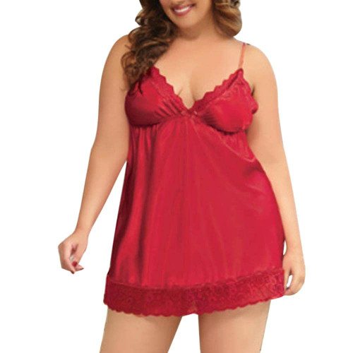 Aniywn Sexy Lingerie for Women, Plus Size Babydoll Lingerie V Neck Lace Full Slip Nighty Sleepwear Chemise Satin Lingerie Red Aniywn Sexy Lingerie for Women, Plus Size Babydoll Lingerie V Neck Lace Full Slip Nighty Sleepwear Chemise Satin Lingerie Red