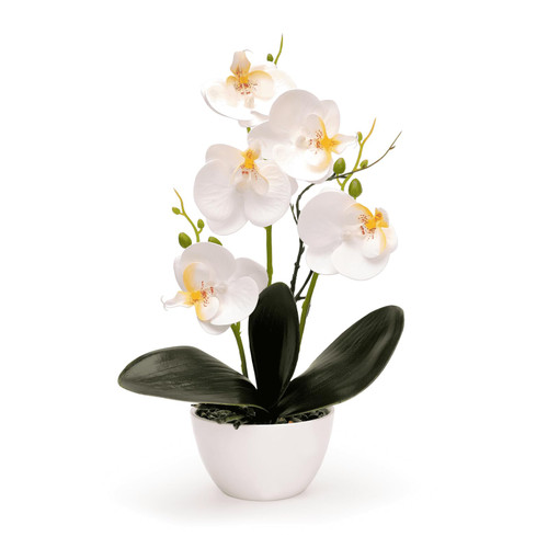 inchzx Artificial Orchid Flowers with Vase,Orchid Bonsai Silk Flowers with Pot,White Phalaenopsis Orchid Fake Flowers Arrangements Faux Orchid,for Home Decor Wedding Vivid Kitchen Dining (White) inchzx Artificial Orchid Flowers with Vase,Orchid Bonsai Silk Flowers with Pot,White Phalaenopsis Orchid Fake Flowers Arrangements Faux Orchid,for Home Decor Wedding Vivid Kitchen Dining (White)