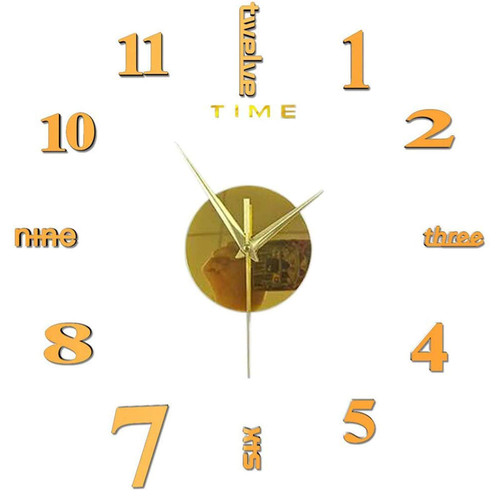 YIWULA Frameless DIY Wall Clock,Modern 3D Mirror Wall Clock Decor Sticker DIY Clock kit for Home Living Room Bedroom Office Wall Decorations (Gold, 100x100cm) YIWULA Frameless DIY Wall Clock,Modern 3D Mirror Wall Clock Decor Sticker DIY Clock kit for Home Living Room Bedroom Office Wall Decorations (Gold, 100x100cm)