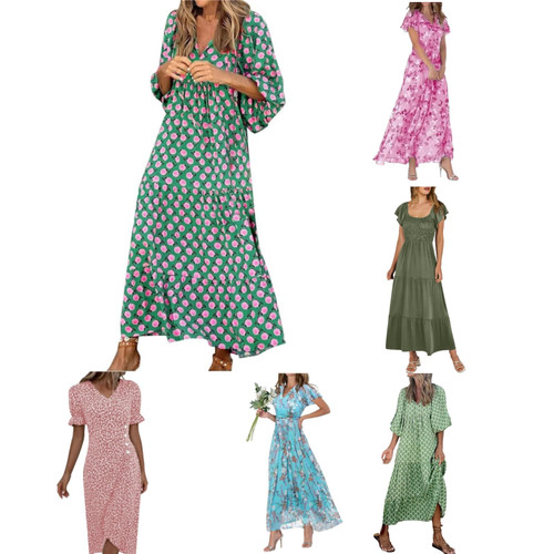 Howstar Resort Wear Summer Dresses for Women 2024,Floral Flowy Maxi Dress Beach Vacation Tropical Dress Tee Party Boho Hawaiian Sundress Beach Outfits for Women Howstar Resort Wear Summer Dresses for Women 2024,Floral Flowy Maxi Dress Beach Vacation Tropical Dress Tee Party Boho Hawaiian Sundress Beach Outfits for Women