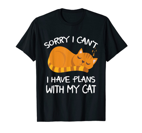 Retro Cat I'm Sorry I Can't I Have Plans With My Cat T-Shirt