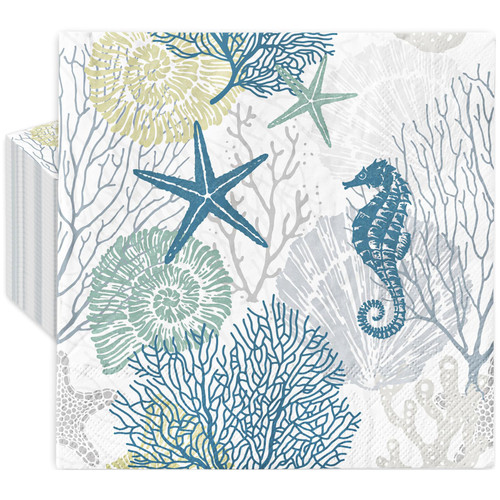 JarThenaAMCS 80Pcs Ocean Paper Napkin Seahorse Starfish Seashell Coral Luncheon Napkin Disposable Party Decor Dinner Hand Napkin for Summer Baby Shower Wedding Birthday Party Supplies JarThenaAMCS 80Pcs Ocean Paper Napkin Seahorse Starfish Seashell Coral Luncheon Napkin Disposable Party Decor Dinner Hand Napkin for Summer Baby Shower Wedding Birthday Party Supplies