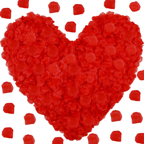 10000 Pcs Red Rose Petals Artificial Roses Flower Petals Roses Fake Rose Petals Red Rose Petals for Wedding Romantic Night Event Valentine's Day Party Decoration (red)
