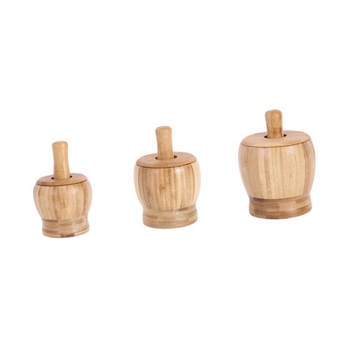 LABRIMP Garlic Pounder Granite Mortar and Pestle Garlic Smasher Kitchen Pestle Wood Grinding Pestle Garlic Mortar Pestal Pestle Bowl Ginger Mortar Triturador De Spices Powder Bamboo